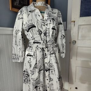 Karl Lagerfeld Monochrome Sketch Print Dress